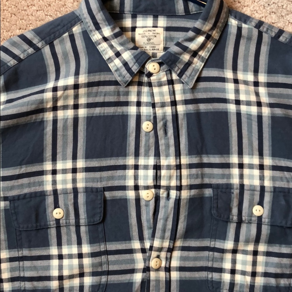 Jcrew Flannel Button-Down, Large - image 2